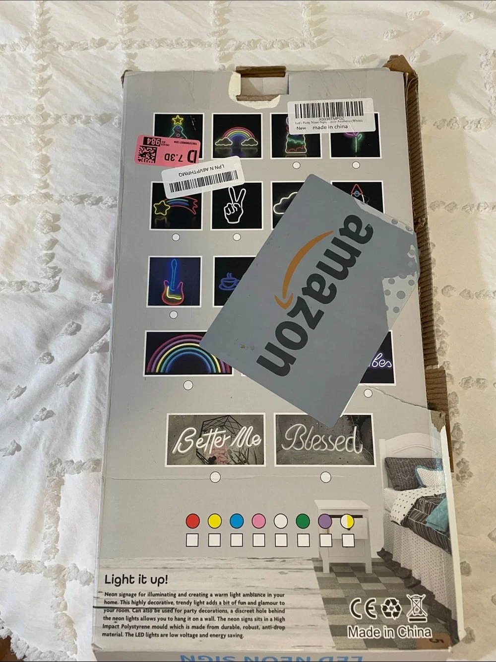 Let's Party LED Neon Sign - White new nwt
